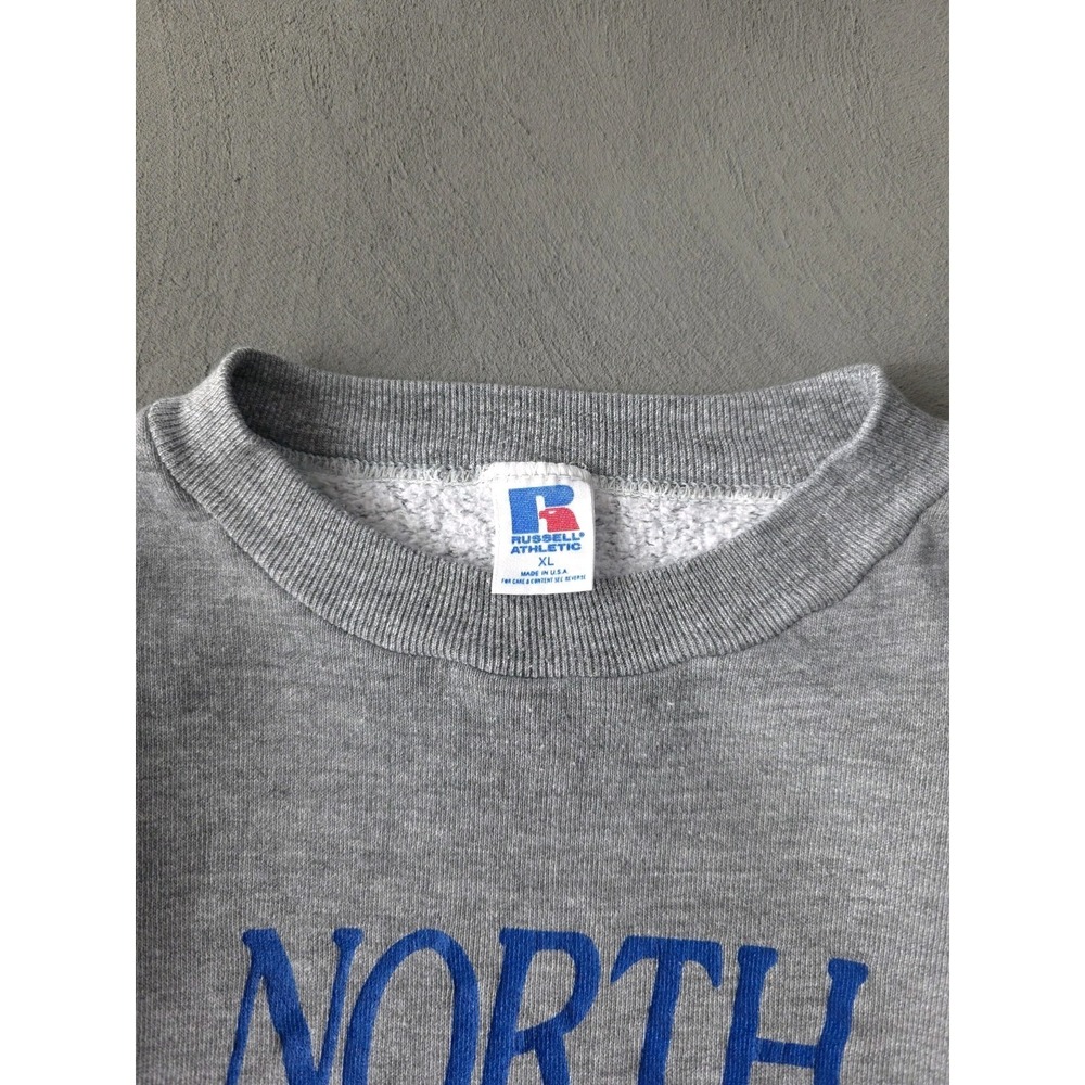Vintage 80s North Central Softball Russell Athletic Grey Crewneck Sweatshirt XL - Picture 4 of 8